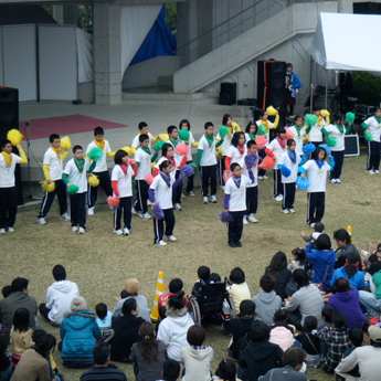 宮古の上野中による食育演劇の様子