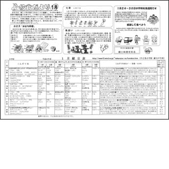 給食だより1月